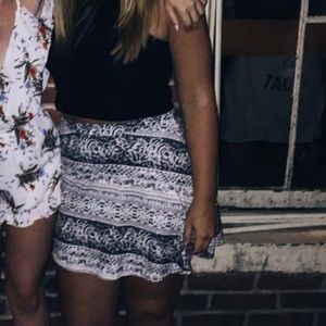 Printed suede circle skirt